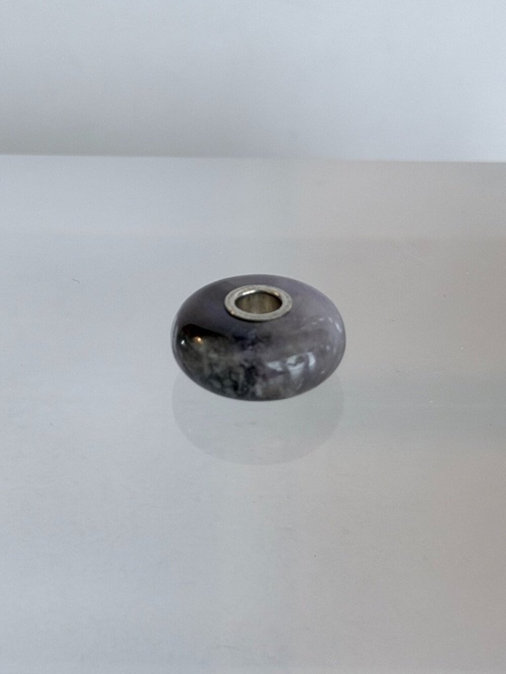Trollbeads Smoky Gray Lavender Natural Stone Bead